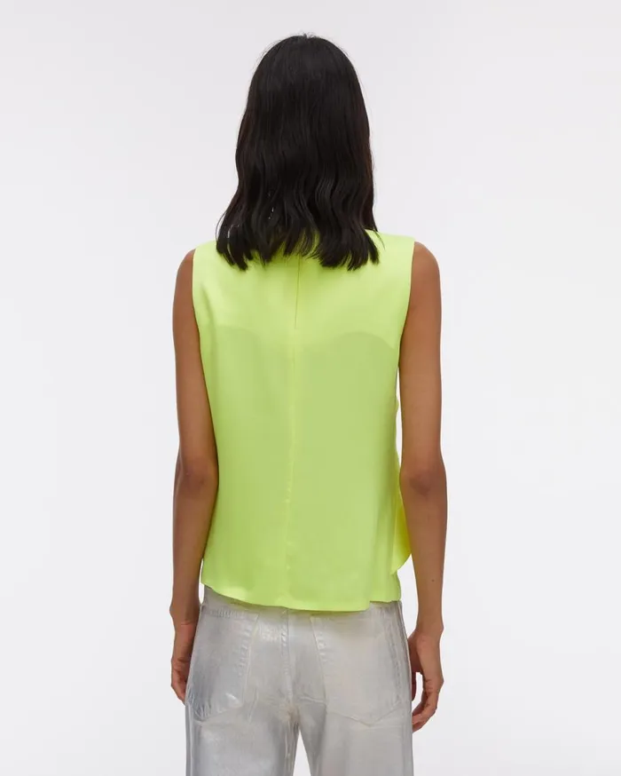 Tops Women Helmut Lang Satin Knot Twist Top Neon Yellow
