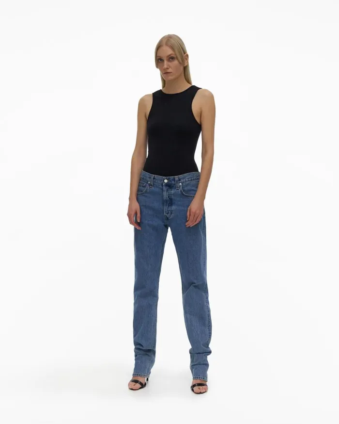 Tops Women Helmut Lang ScoopNeck Bodysuit Black