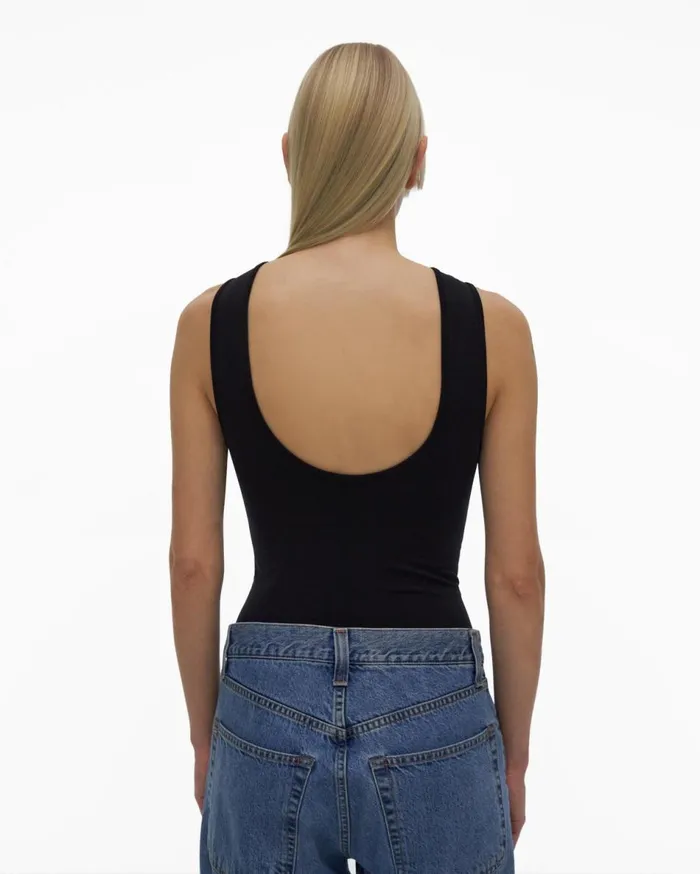 Tops Women Helmut Lang ScoopNeck Bodysuit Black