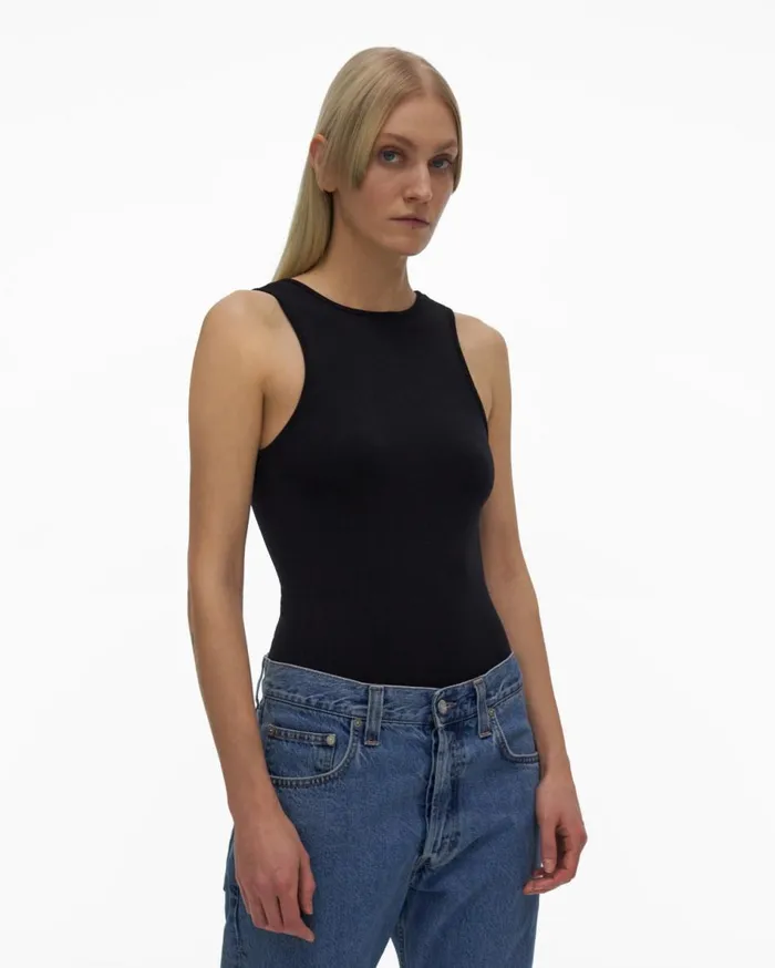 Tops Women Helmut Lang ScoopNeck Bodysuit Black