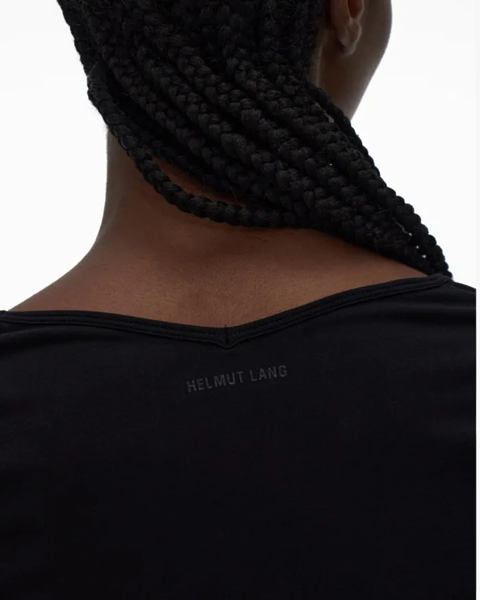 Tops Women Helmut Lang Slash V Neck Top Black
