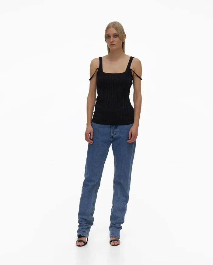Tops Women Helmut Lang SquareNeck Tank Black