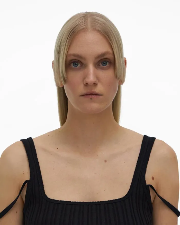 Tops Women Helmut Lang SquareNeck Tank Black