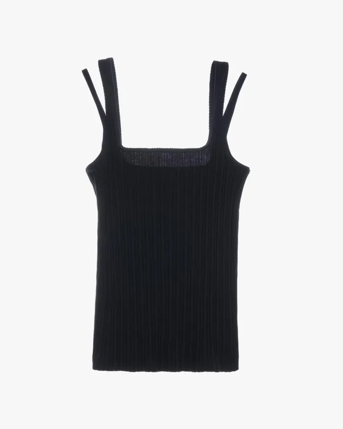 Tops Women Helmut Lang SquareNeck Tank Black