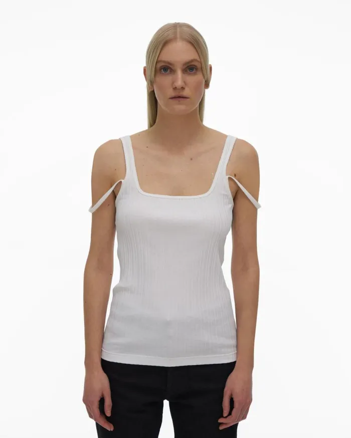 Tops Women Helmut Lang SquareNeck Tank White