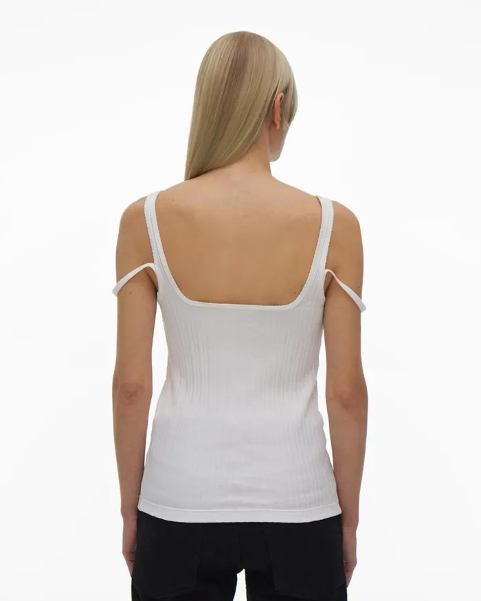 Tops Women Helmut Lang SquareNeck Tank White