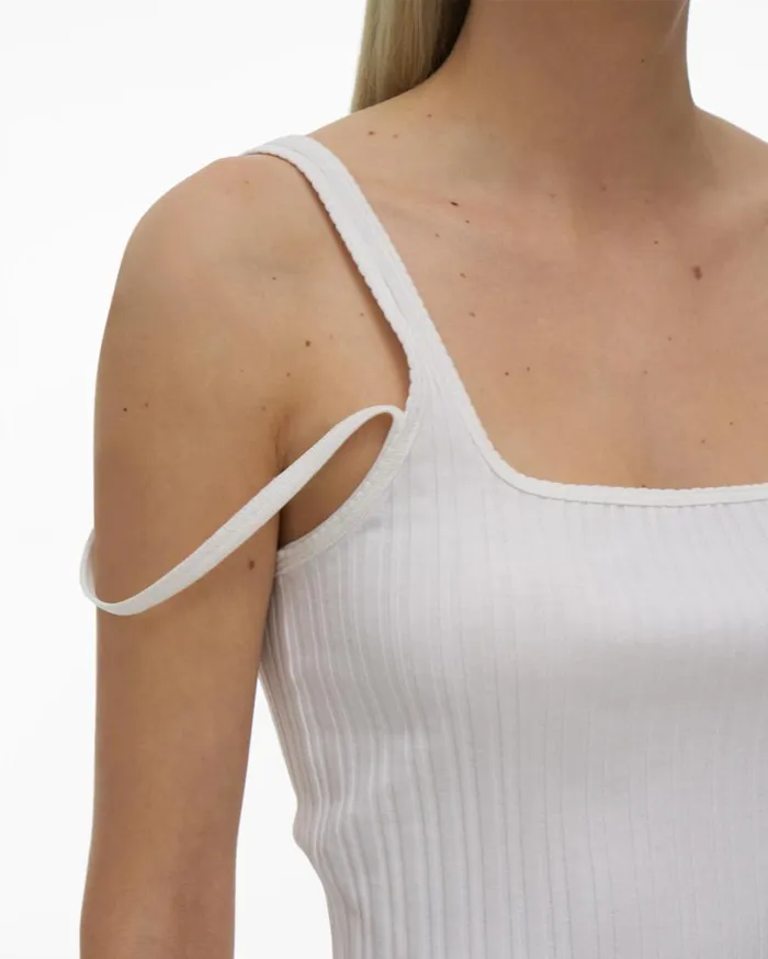 Tops Women Helmut Lang SquareNeck Tank White