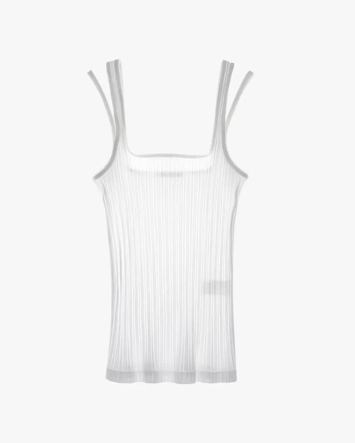 Tops Women Helmut Lang SquareNeck Tank White