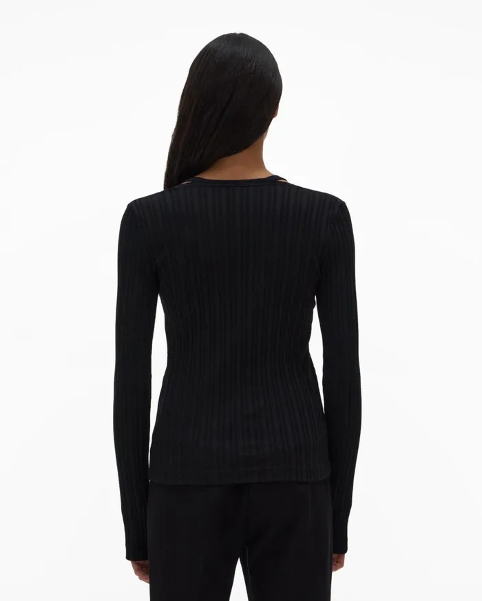 Tops Women Helmut Lang Square Neck Top Black