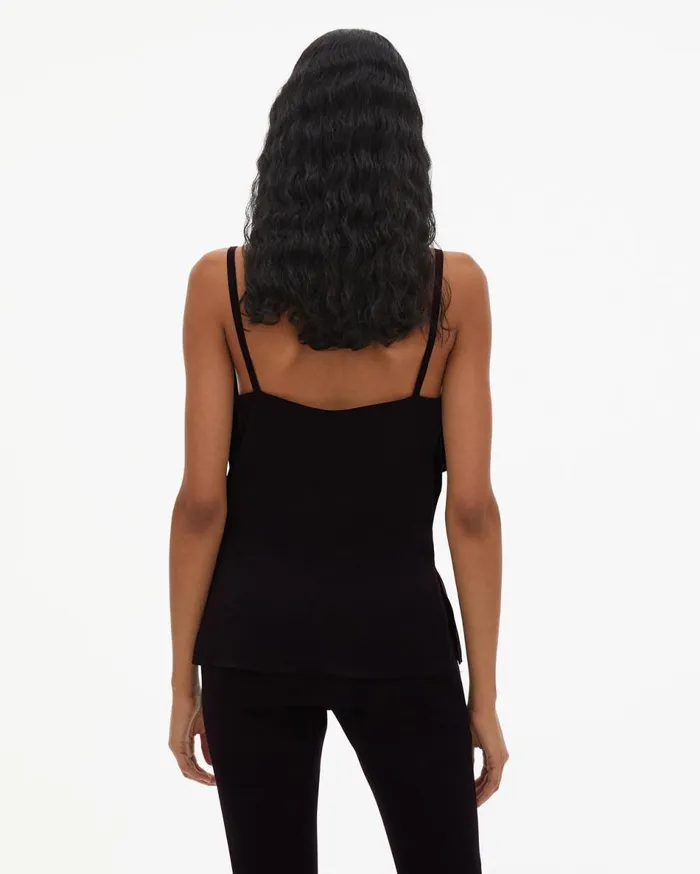 Tops Women Helmut Lang Velvet Layer Slip Top Black