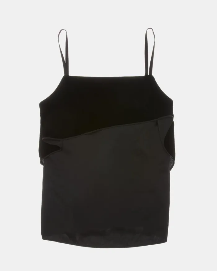 Tops Women Helmut Lang Velvet Layer Slip Top Black