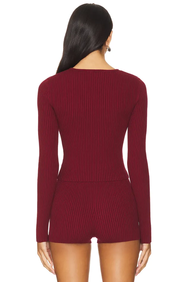Tops Women Lovers and Friends Aine Knit Crewneck Burgundy Tops Women Lovers and Friends Aine Knit Crewneck Burgundy