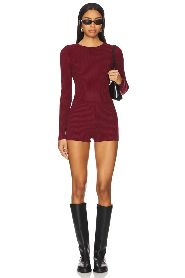 Tops Women Lovers and Friends Aine Knit Crewneck Burgundy Tops Women Lovers and Friends Aine Knit Crewneck Burgundy