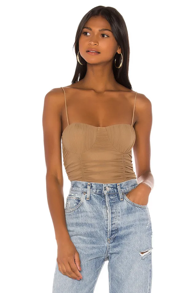 Tops Women Lovers and Friends Albany Bodysuit Taupe Brown
