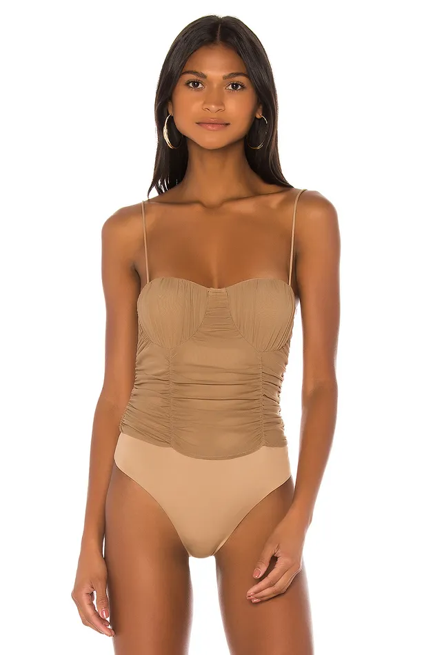 Tops Women Lovers and Friends Albany Bodysuit Taupe Brown Tops Women Lovers and Friends Albany Bodysuit Taupe Brown
