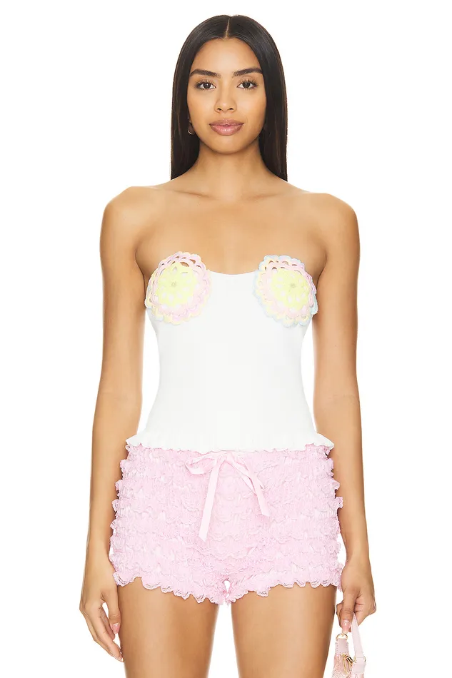 Tops Women Lovers and Friends Angie Tube Top White Multi