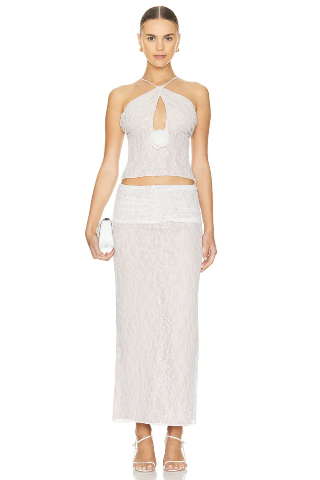 Tops Women Lovers and Friends Astra Top White Lace Tops Women Lovers and Friends Astra Top White Lace