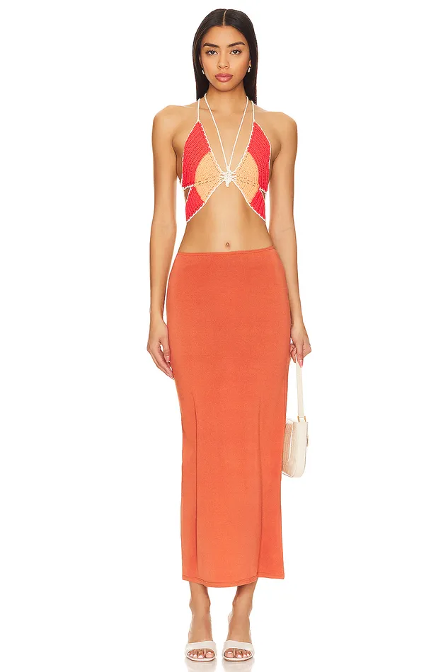 Tops Women Lovers and Friends Butterfly Love Top Red and Orange Tops Women Lovers and Friends Butterfly Love Top Red and Orange