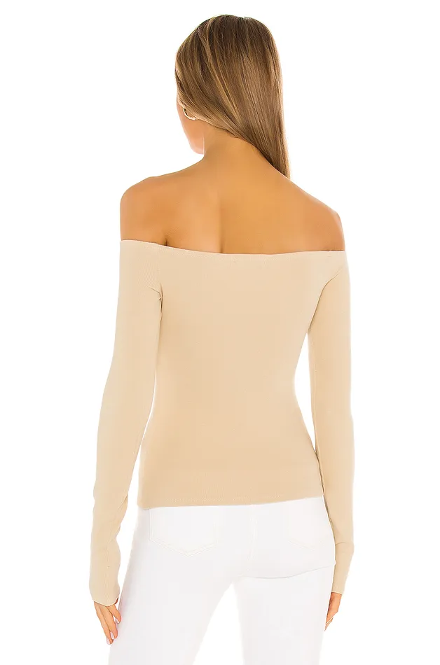 Tops Women Lovers and Friends Cut Out Off Shoulder Top Nude Tops Women Lovers and Friends Cut Out Off Shoulder Top Nude