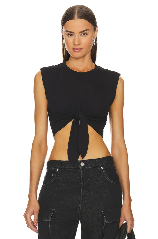 Tops Women Lovers and Friends Cybil Tie Front Top Black
