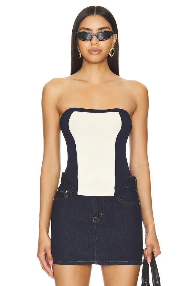 Tops Women Lovers and Friends Drusilla Tube Top Beige and Black