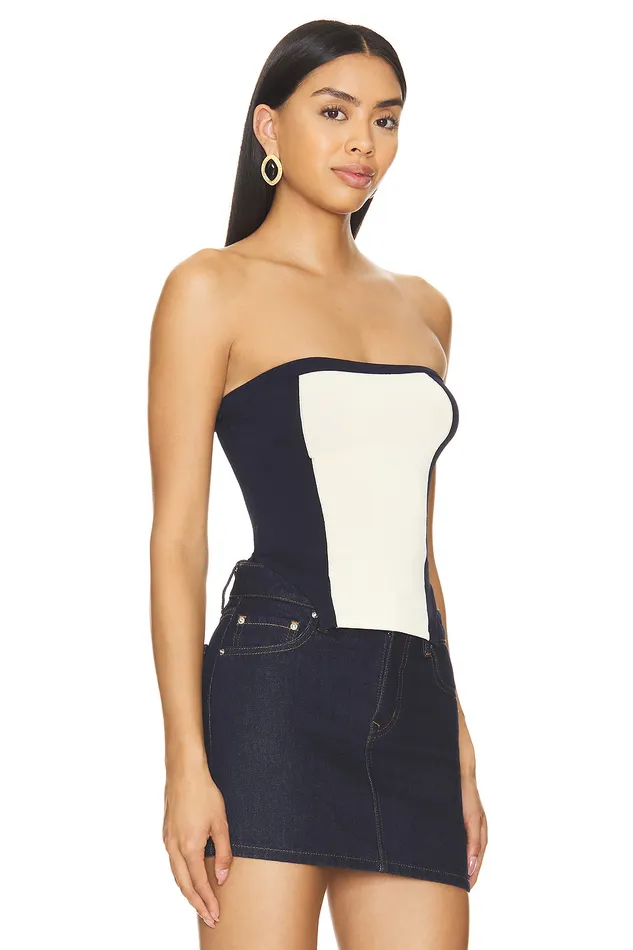 Tops Women Lovers and Friends Drusilla Tube Top Beige and Black Tops Women Lovers and Friends Drusilla Tube Top Beige and Black