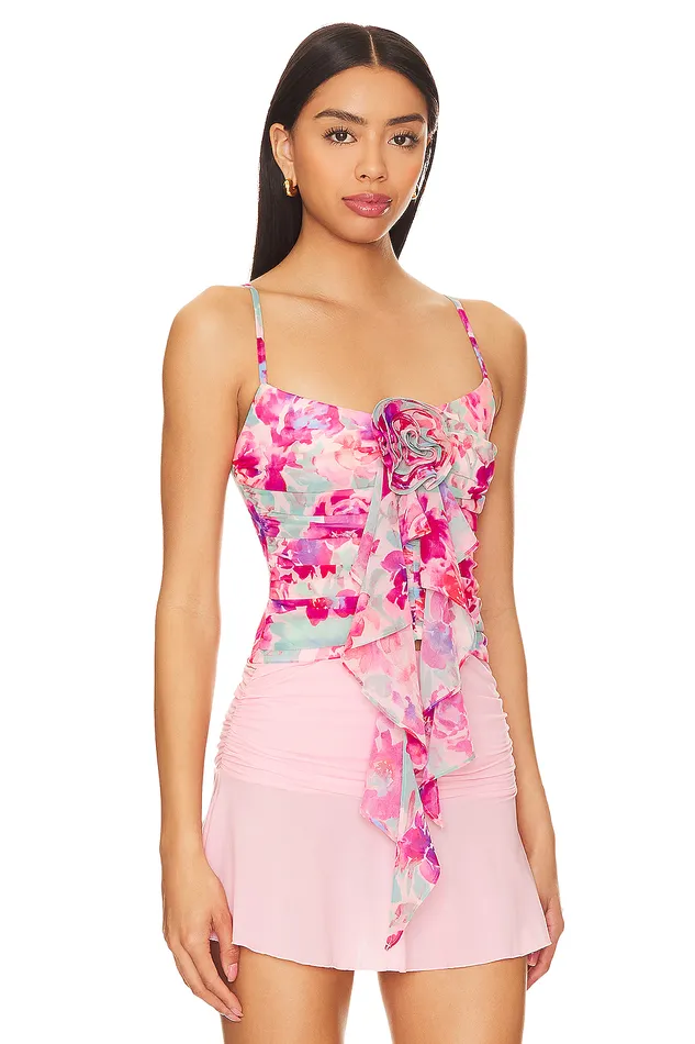 Tops Women Lovers and Friends Flora Top Pink Floral Multi Tops Women Lovers and Friends Flora Top Pink Floral Multi
