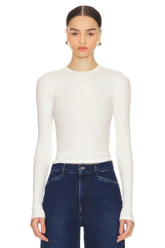 Tops Women Lovers and Friends Hailey Long Sleeve Tee White