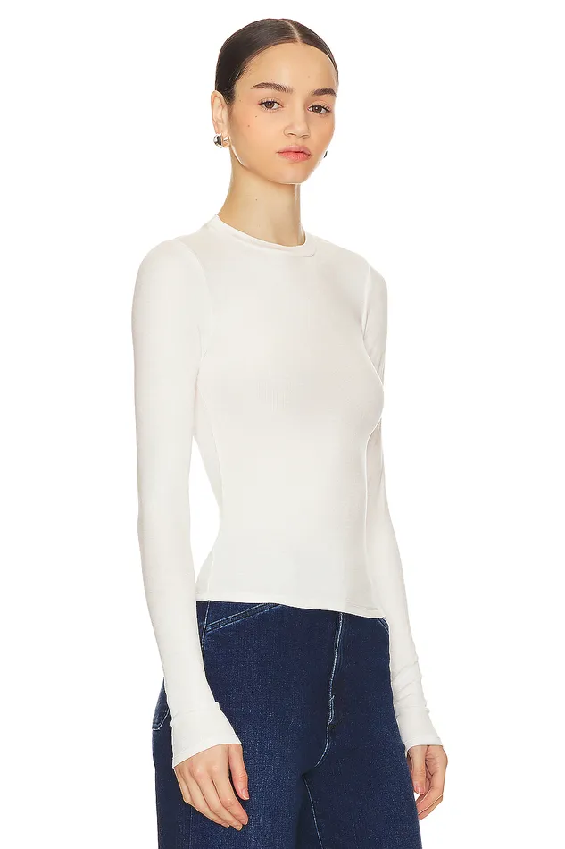Tops Women Lovers and Friends Hailey Long Sleeve Tee White Tops Women Lovers and Friends Hailey Long Sleeve Tee White