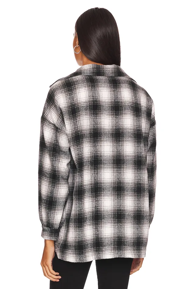 Tops Women Lovers and Friends Harlow Flannel Shacket Black and White Tops Women Lovers and Friends Harlow Flannel Shacket Black and White