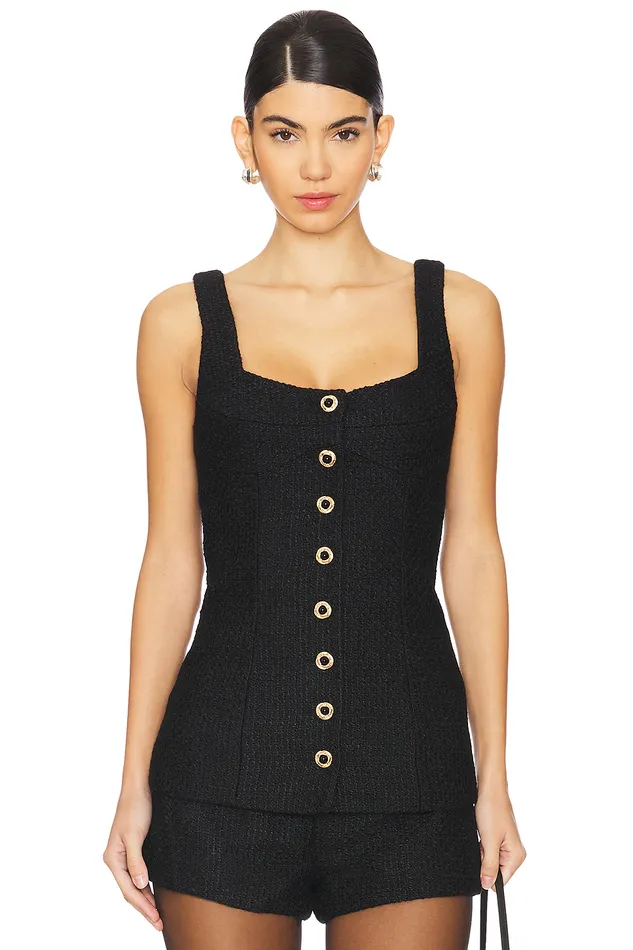 Tops Women Lovers and Friends Jacquie Tweed Top Black
