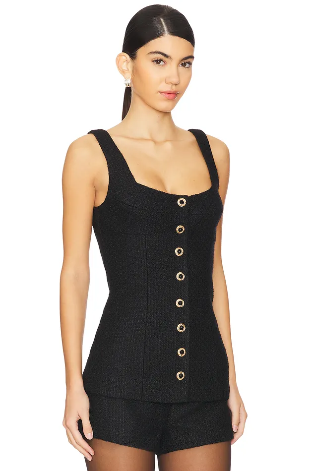 Tops Women Lovers and Friends Jacquie Tweed Top Black Tops Women Lovers and Friends Jacquie Tweed Top Black
