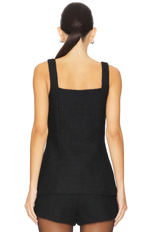 Tops Women Lovers and Friends Jacquie Tweed Top Black Tops Women Lovers and Friends Jacquie Tweed Top Black