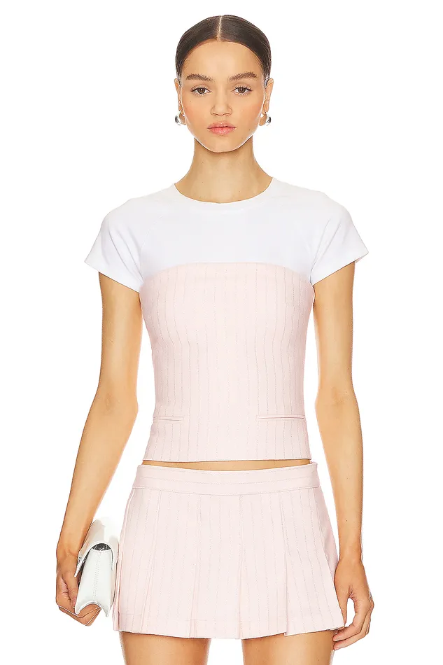 Tops Women Lovers and Friends Jasmine Top Pink Pinstripe