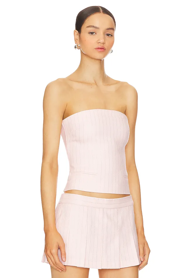 Tops Women Lovers and Friends Jasmine Top Pink Pinstripe Tops Women Lovers and Friends Jasmine Top Pink Pinstripe
