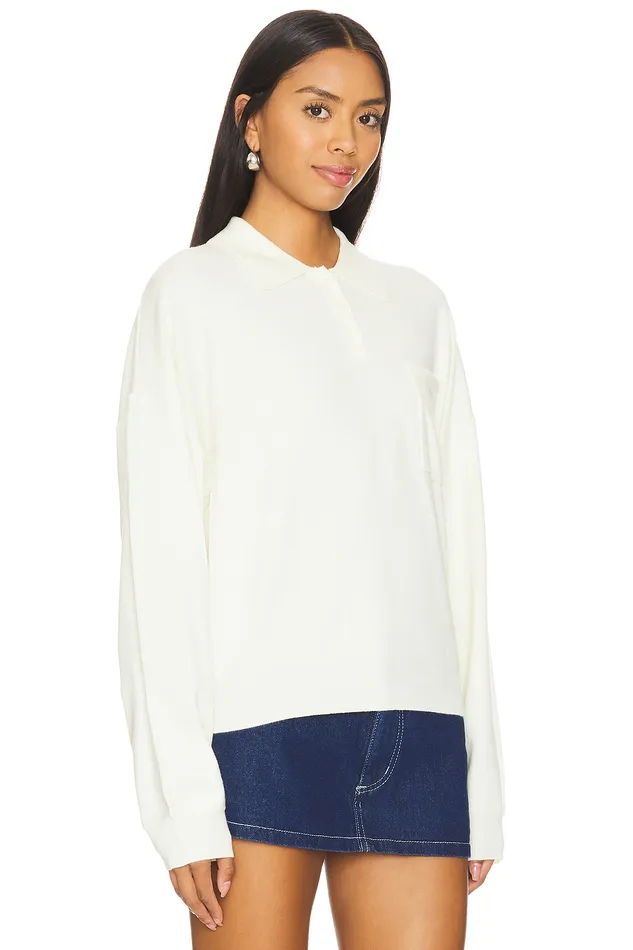 Tops Women Lovers and Friends Jolanda Oversized Polo Cream Tops Women Lovers and Friends Jolanda Oversized Polo Cream