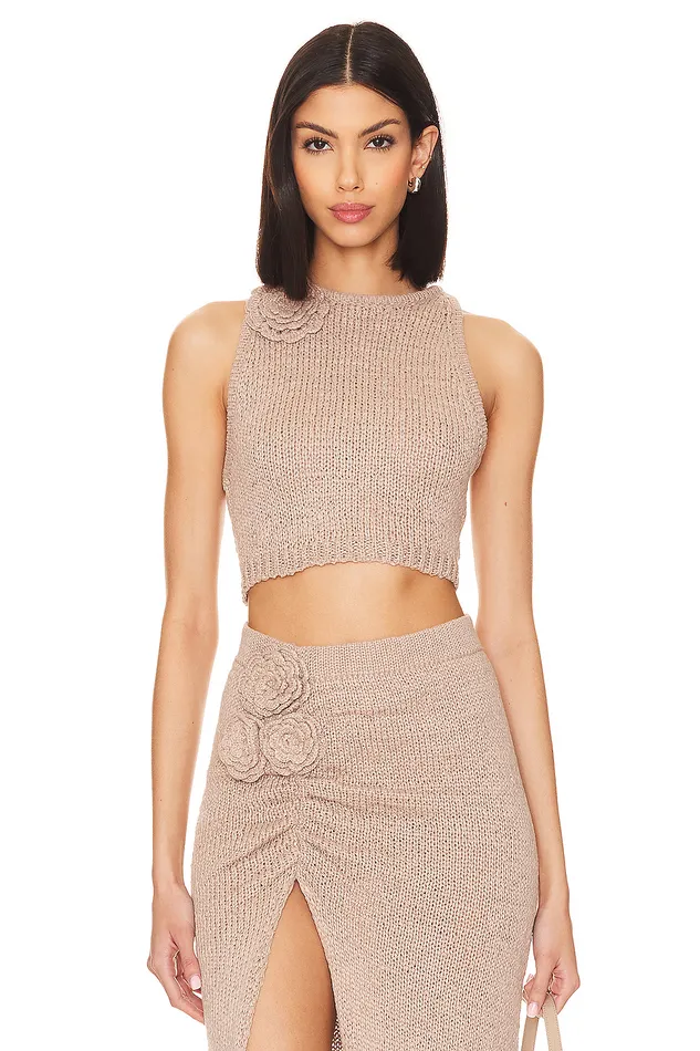 Tops Women Lovers and Friends Joya Rosette Top Beige