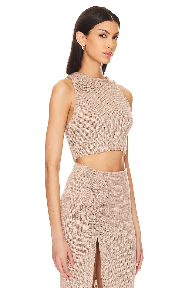 Tops Women Lovers and Friends Joya Rosette Top Beige Tops Women Lovers and Friends Joya Rosette Top Beige