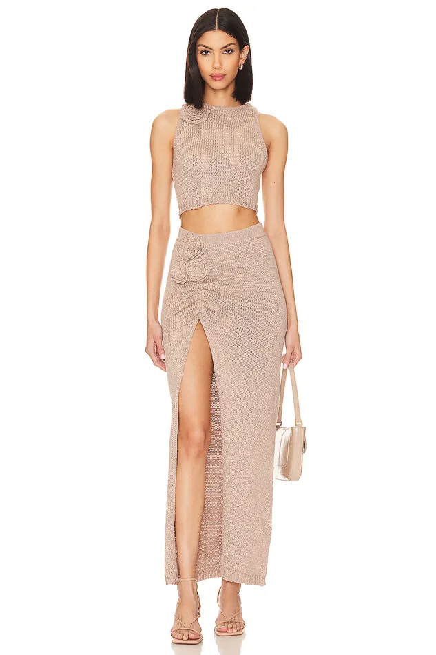 Tops Women Lovers and Friends Joya Rosette Top Beige Tops Women Lovers and Friends Joya Rosette Top Beige