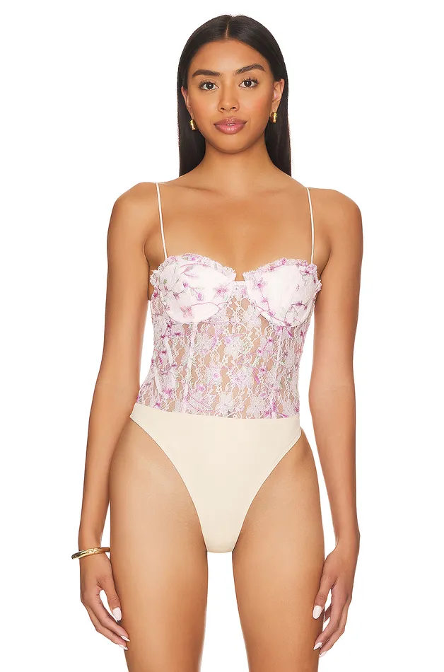 Tops Women Lovers and Friends Kenzie Bodysuit Pink Floral Multi Tops Women Lovers and Friends Kenzie Bodysuit Pink Floral Multi