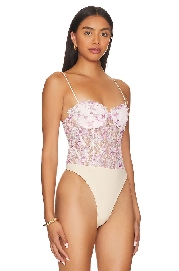 Tops Women Lovers and Friends Kenzie Bodysuit Pink Floral Multi Tops Women Lovers and Friends Kenzie Bodysuit Pink Floral Multi