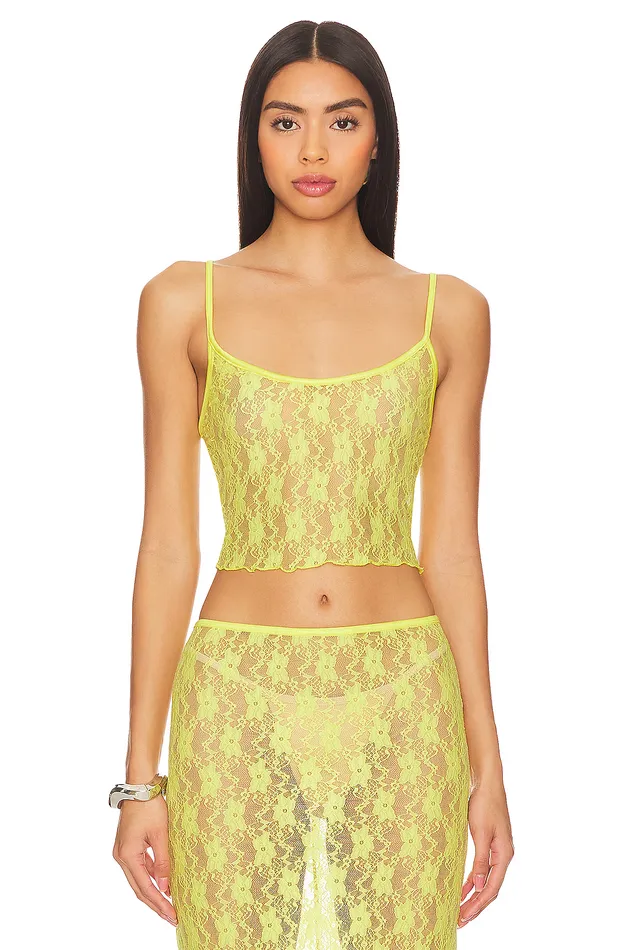 Tops Women Lovers and Friends Lia Sheer Tank Top Bright Yellow