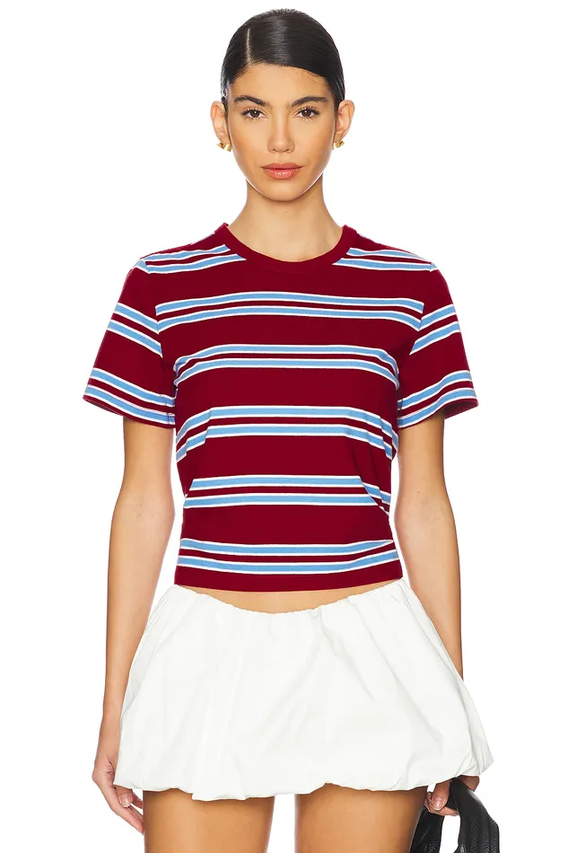 Tops Women Lovers and Friends Lindsay Tee Red and Blue Stripe
