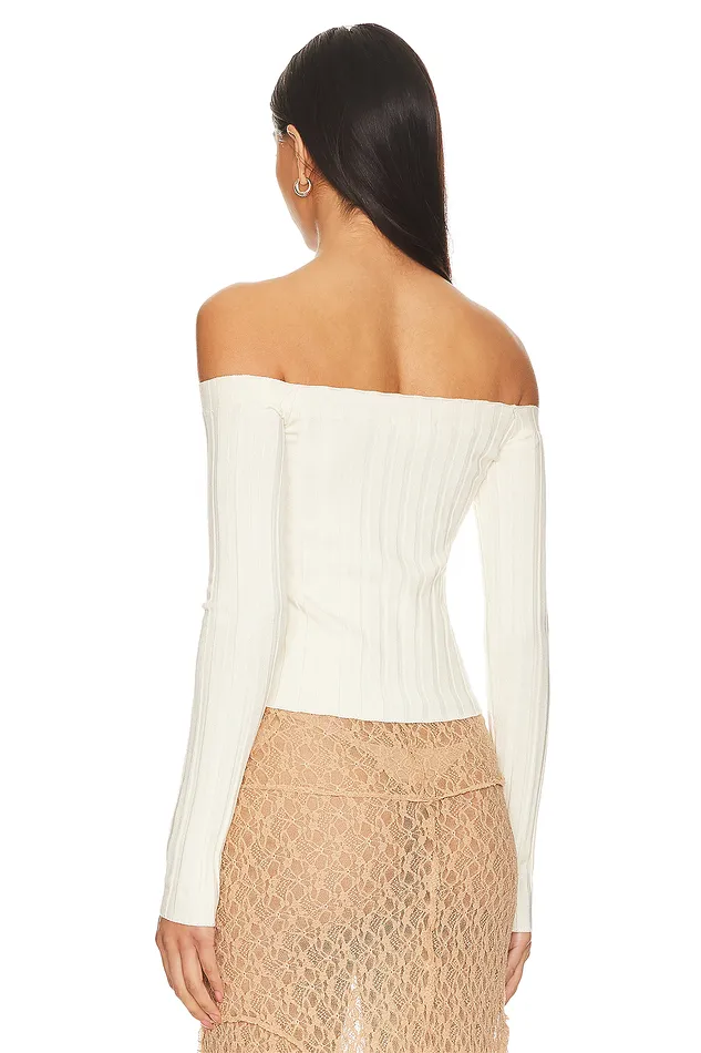 Tops Women Lovers and Friends Liora Rosette Sweater White Tops Women Lovers and Friends Liora Rosette Sweater White