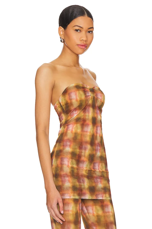 Tops Women Lovers and Friends Mel Top Brown Plaid Tops Women Lovers and Friends Mel Top Brown Plaid