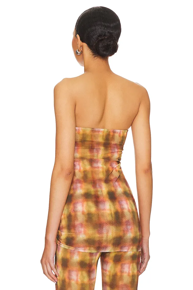 Tops Women Lovers and Friends Mel Top Brown Plaid Tops Women Lovers and Friends Mel Top Brown Plaid