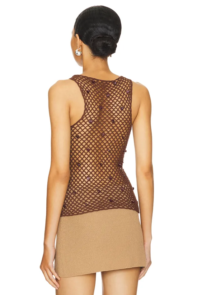 Tops Women Lovers and Friends Ottavia Crochet Top Brown Tops Women Lovers and Friends Ottavia Crochet Top Brown