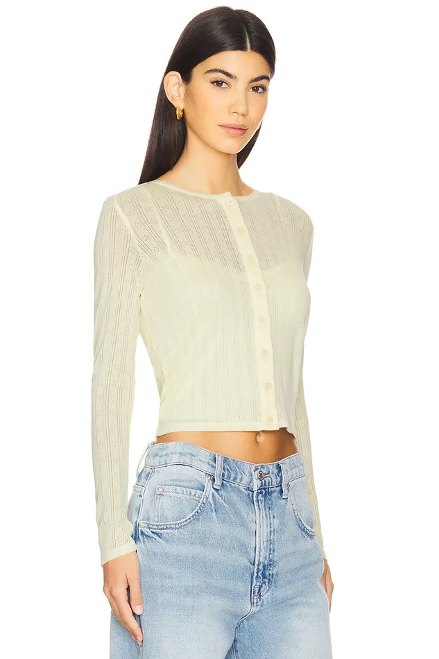 Tops Women Lovers and Friends Presley Cardigan Butter Yellow Tops Women Lovers and Friends Presley Cardigan Butter Yellow