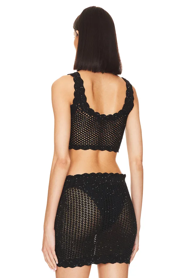 Tops Women Lovers and Friends Renata Knit Shimmer Top Black Tops Women Lovers and Friends Renata Knit Shimmer Top Black
