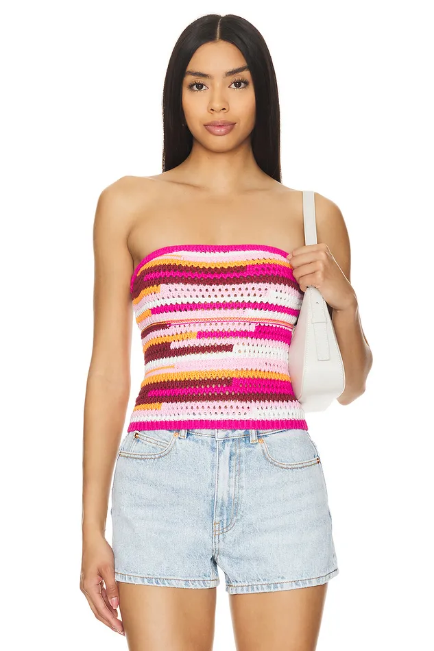 Tops Women Lovers and Friends Rosalind Tube Top Pink and Orange Multi